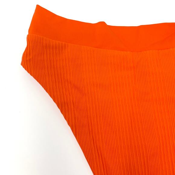 L*SPACE Pointelle Rib Court Bikini Bottom In Poppy Orange Size Large New - Picture 9 of 12